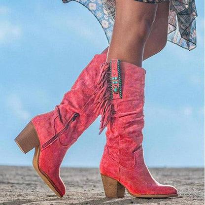 Abigail | Western Cowboy Boots with Fringe