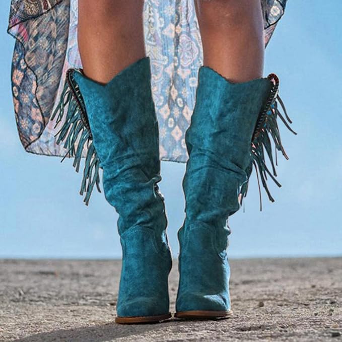Abigail | Western Cowboy Boots with Fringe