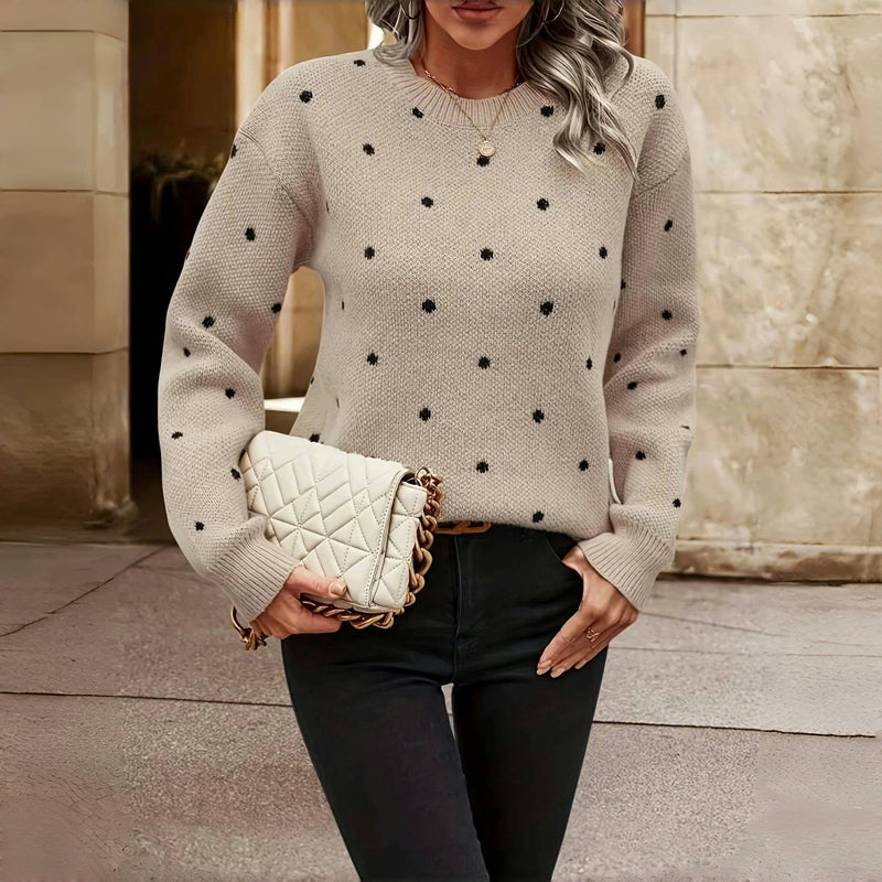 Kimberly | Cozy Knit Sweater with Polka Dot Pattern