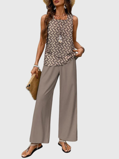 Isadora | Layered Top & Breezy Pants Set