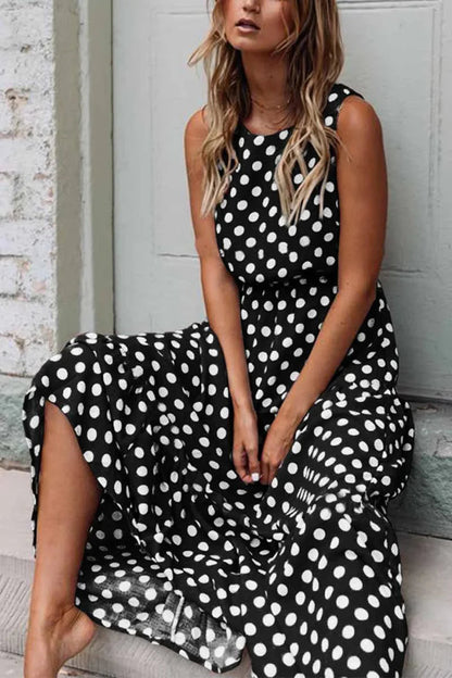 Perla | Women’s Modern Sleeveless Maxi Dress with Flowing Skirt