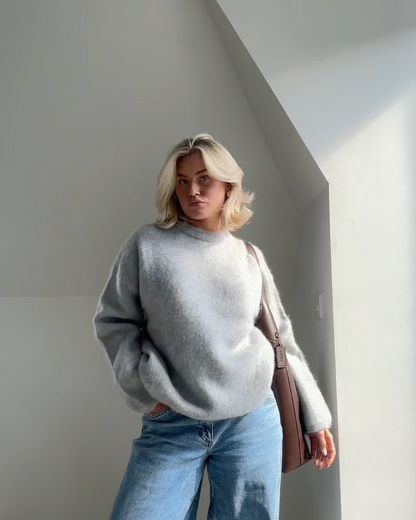Chloe | Mohair Blend Pullover with Crew Neck