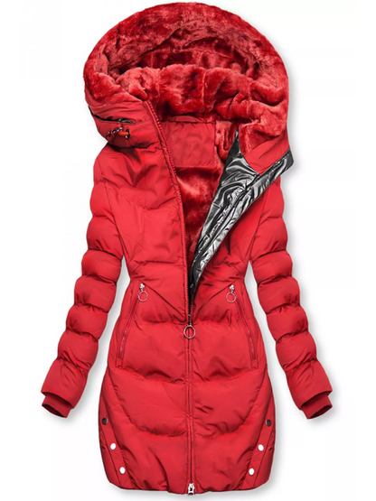Eleanor | Quilted Puffer Coat with Faux Fur Hood