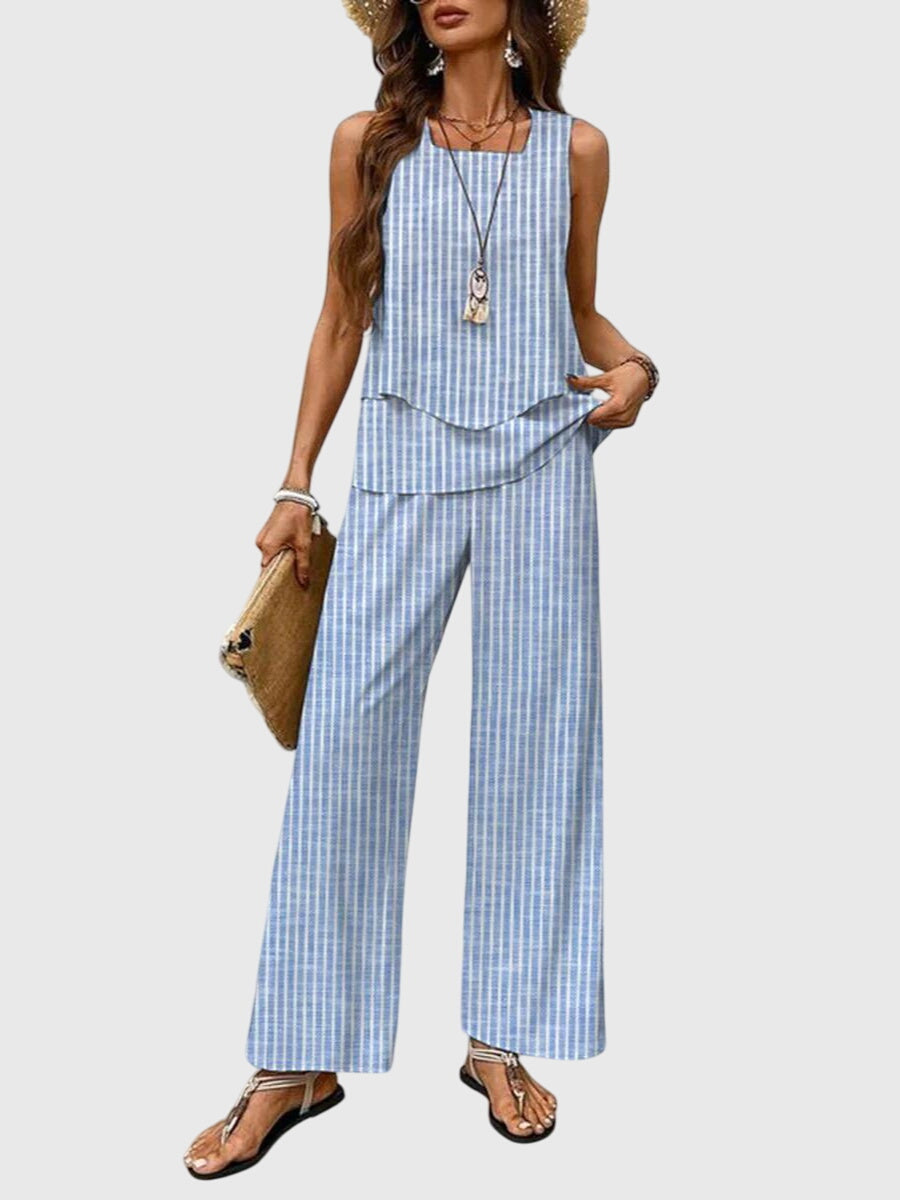 Isadora | Layered Top & Breezy Pants Set