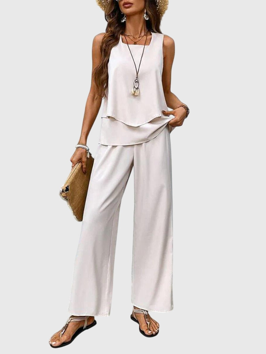 Isadora | Layered Top & Breezy Pants Set