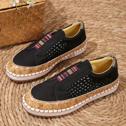 Serina | Women Slip On Shoes with Perforated Design and Cushioned Sole
