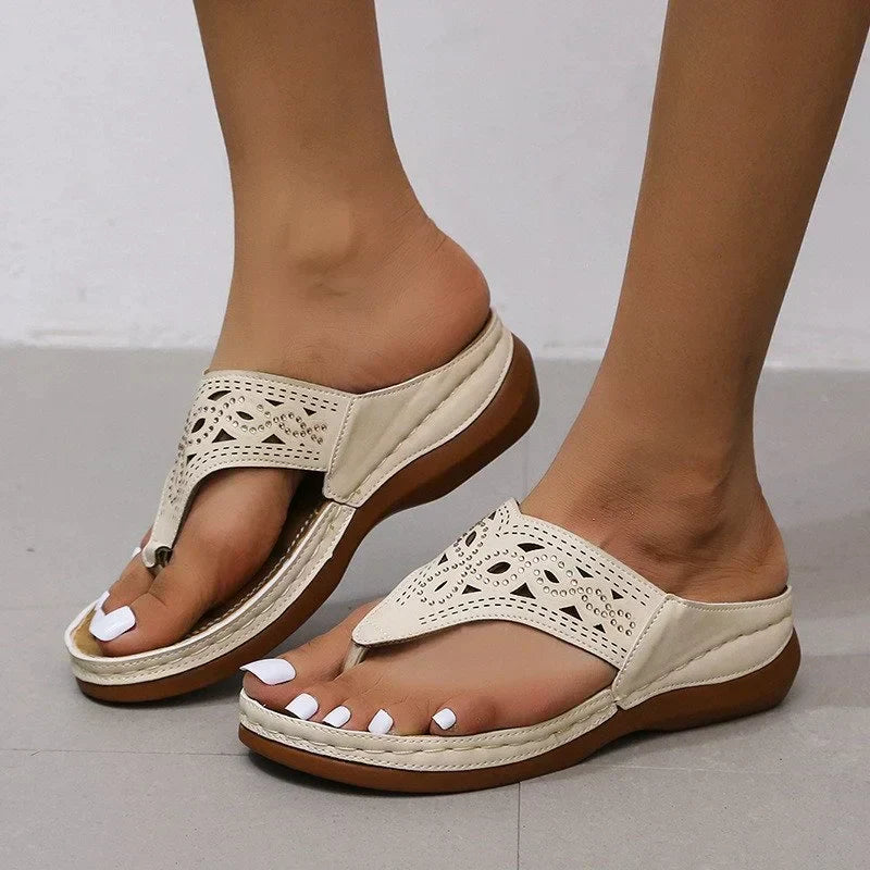 Talia | Orthopedic Toe Post Sandals with Cutout Detail