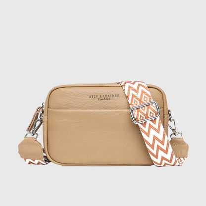 Alyssa | Women crossbody bag with patterned strap and zip closure