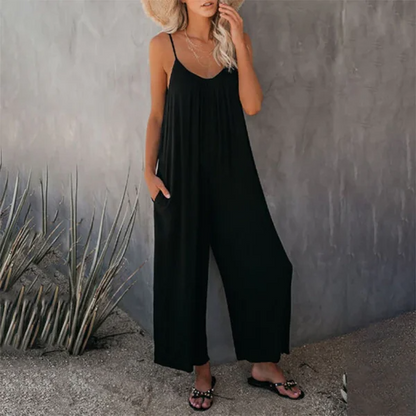 Lily | Women's Casual Wide Leg Summer Jumpsuit with Pockets