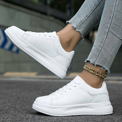 Barbara | Women's Leather Sneakers with Lace-Up Closure