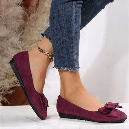 Anniston | Women’s Rounded-Toe Ballet Flats with Soft Bow | Classic