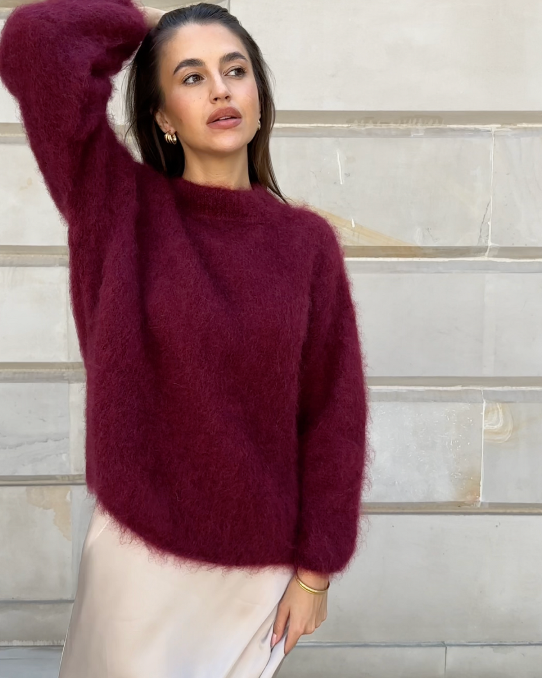 Chloe | Mohair Blend Pullover with Crew Neck