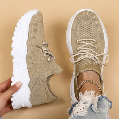 Ivory | Women’s Breathable Knit Sneakers with Orthopedic Design | Comfort
