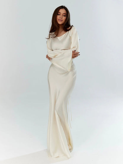 Natalie | Elegant long sleeve maxi dress with flowing fit