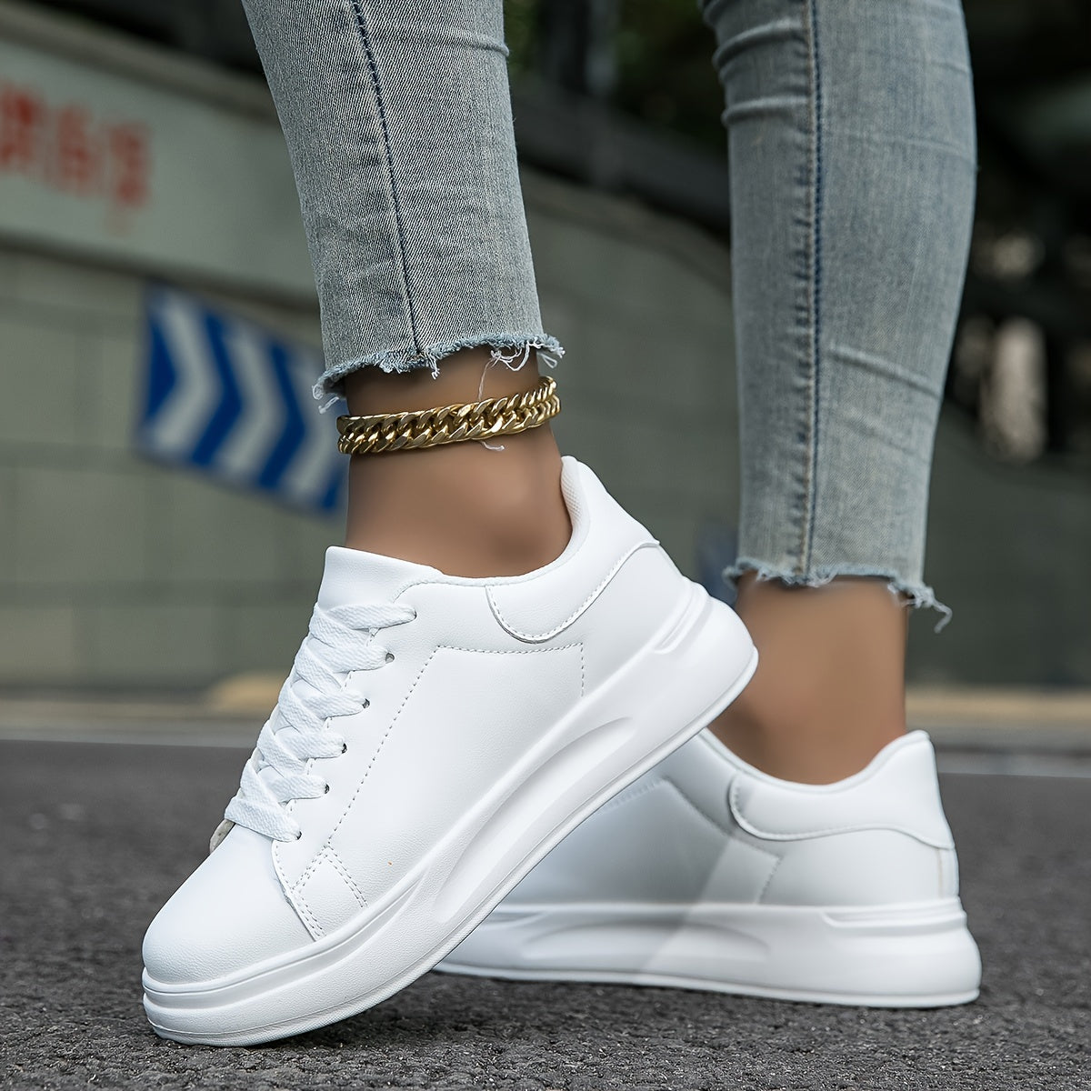 Barbara | Women's Leather Sneakers with Lace-Up Closure