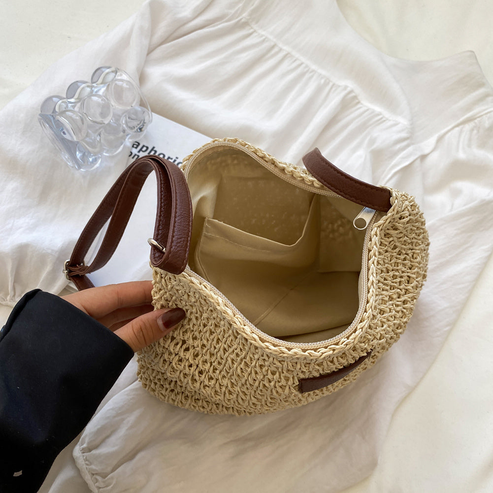 Alina | Women shoulder bag with woven texture and long strap