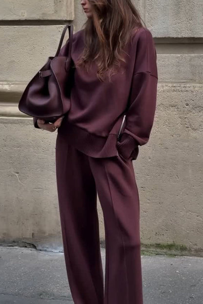 Nancy | Casual Co-Ord Set with Crewneck Top