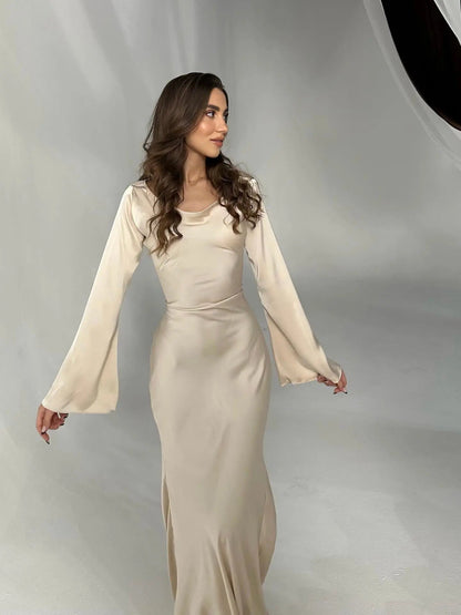 Natalie | Elegant long sleeve maxi dress with flowing fit