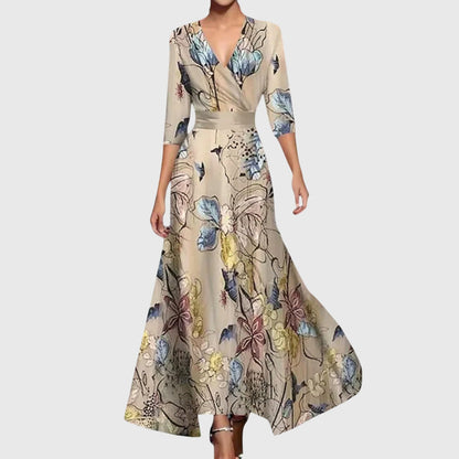 Cassidy | Women’s Midi Wrap Dress with V-Neck | Elegant