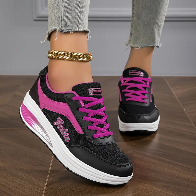Zanvera | Women Lace Up Sneakers with Cushioned Sole and Supportive Design