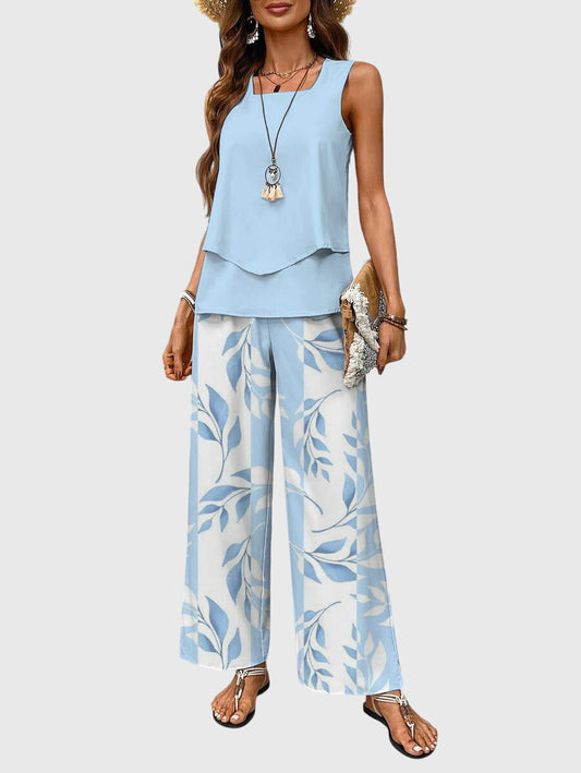 Isadora | Layered Top & Breezy Pants Set