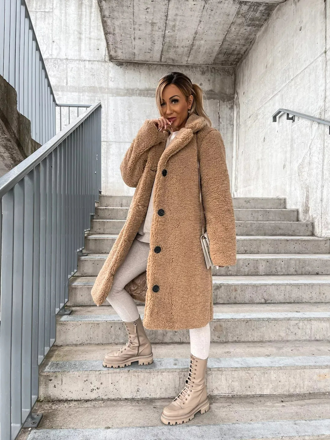 Mary | Plush Trench Coat with Button Closure
