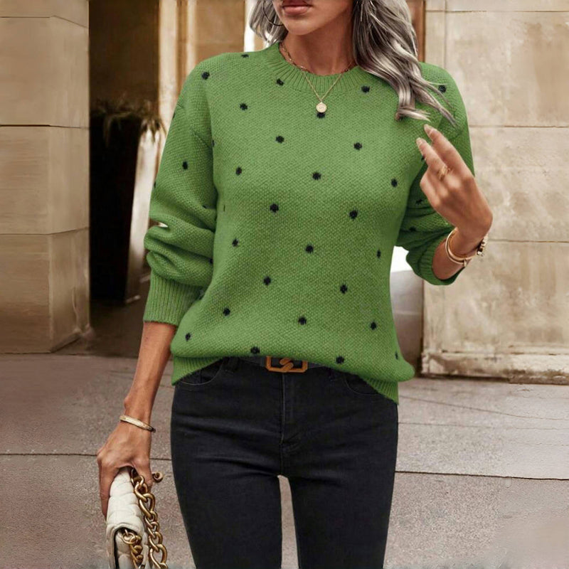 Kimberly | Cozy Knit Sweater with Polka Dot Pattern