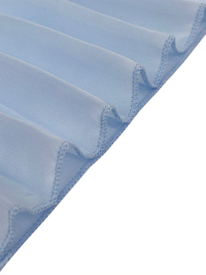 Stella | Pleated evening maxi dress with boat neck gauze