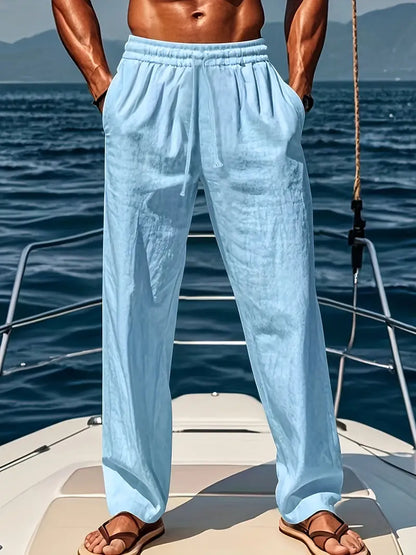 Timothy | Men’s elegant linen pants with relaxed wide leg