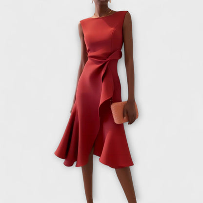 Freya | Women’s Elegant Midi Dress With Flowing Skirt