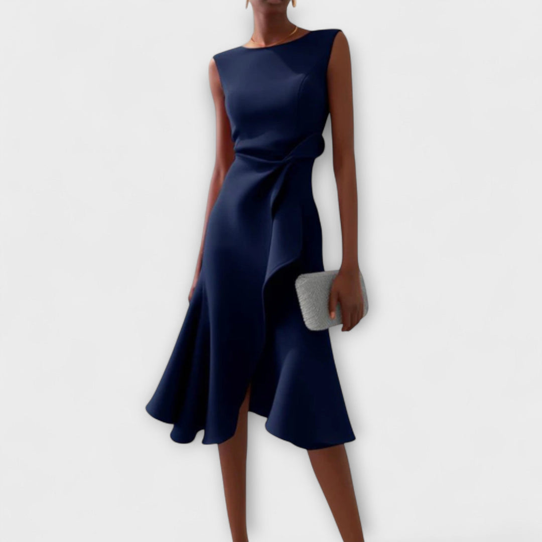 Freya | Women’s Elegant Midi Dress With Flowing Skirt
