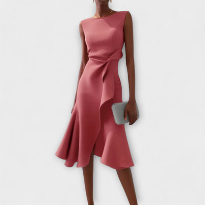 Freya | Women’s Elegant Midi Dress With Flowing Skirt
