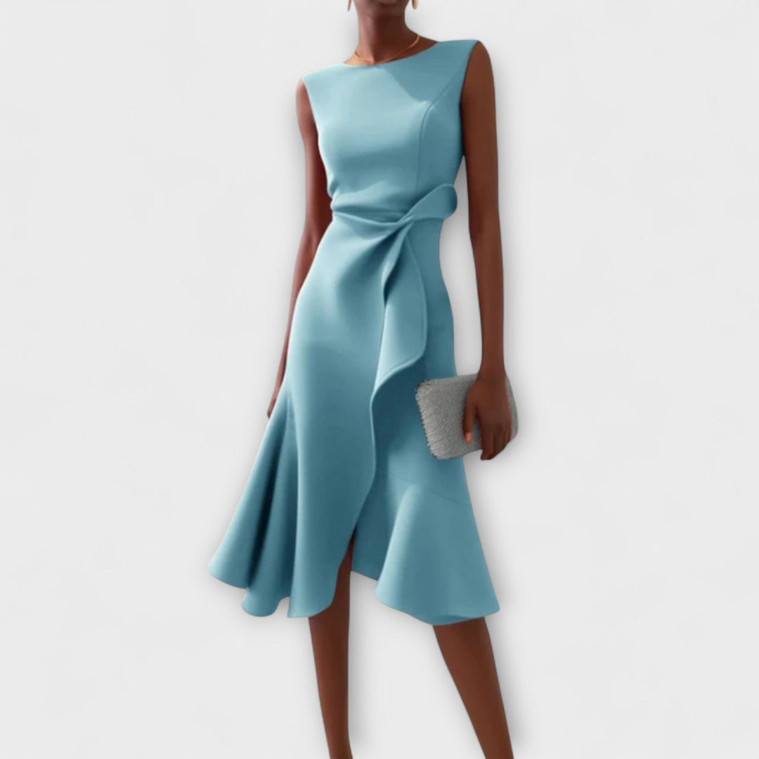 Freya | Women’s Elegant Midi Dress With Flowing Skirt