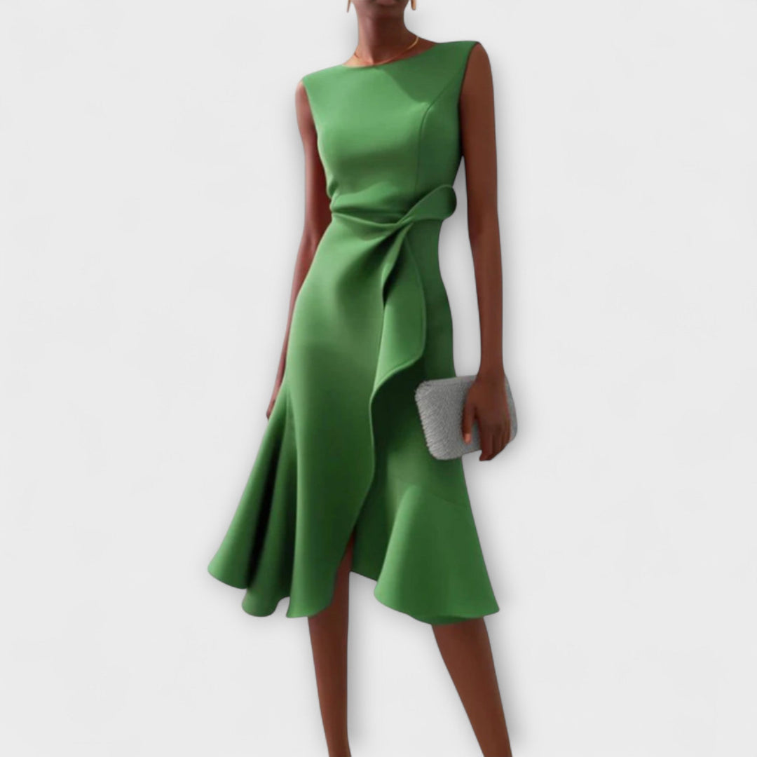 Freya | Women’s Elegant Midi Dress With Flowing Skirt