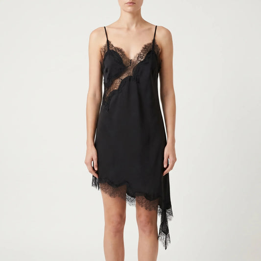 Savannah | Satin Slip Dress with Lace Details