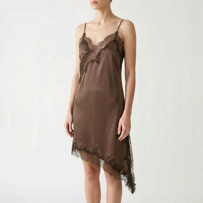 Savannah | Satin Slip Dress with Lace Details