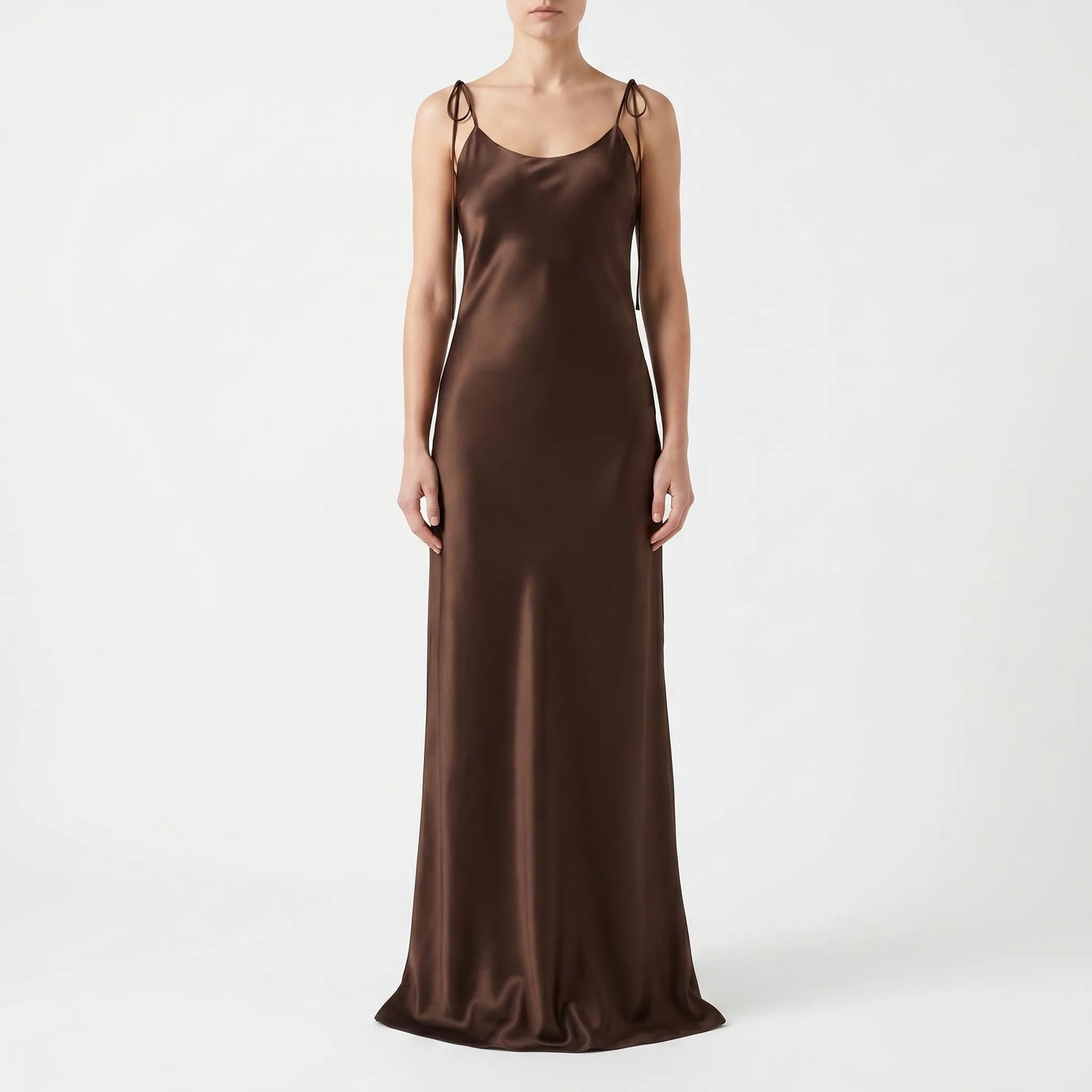 Lily | Floor Length Slip Dress with Satin Finish
