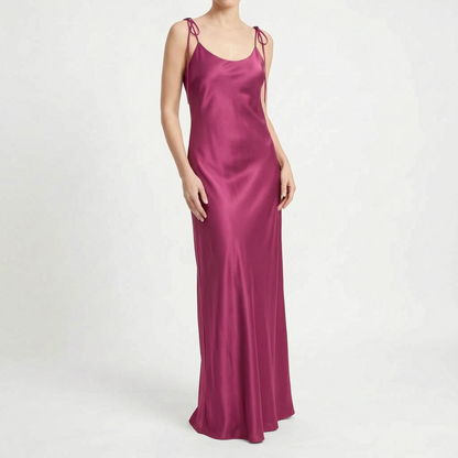 Lily | Floor Length Slip Dress with Satin Finish