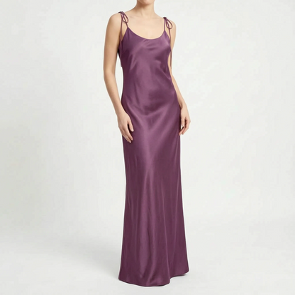 Lily | Floor Length Slip Dress with Satin Finish
