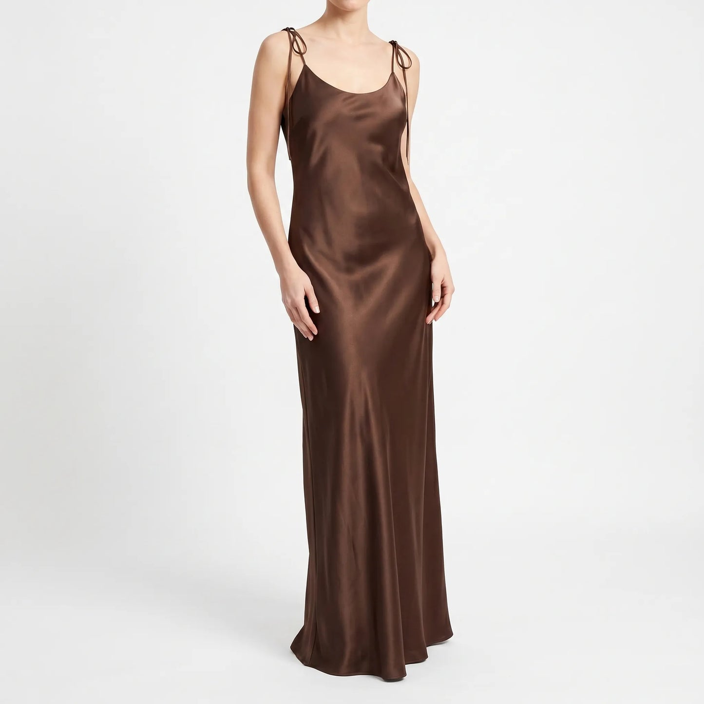 Lily | Floor Length Slip Dress with Satin Finish