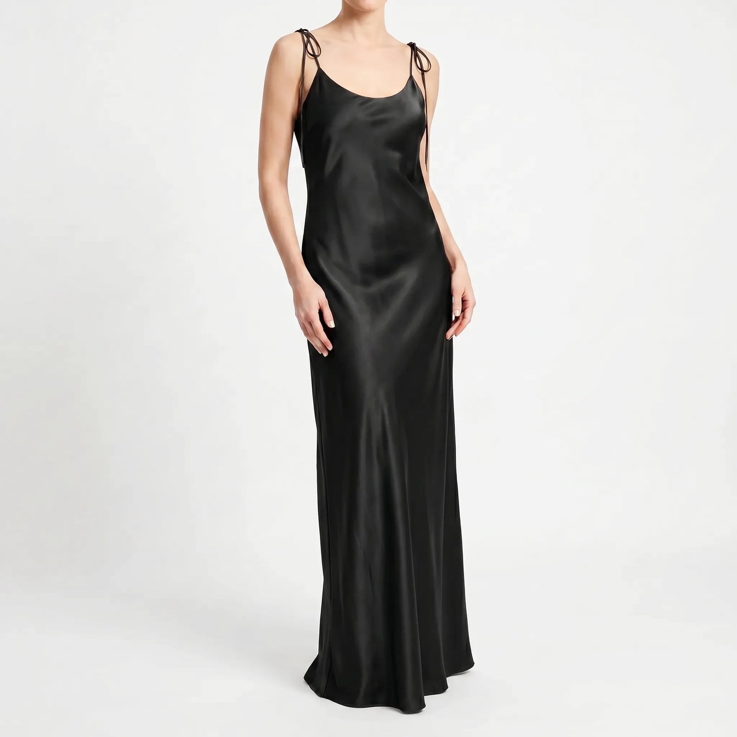 Lily | Floor Length Slip Dress with Satin Finish
