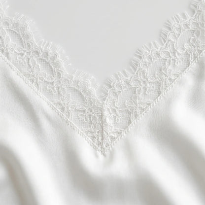 Riley | Satin Mini Dress with Lace Details