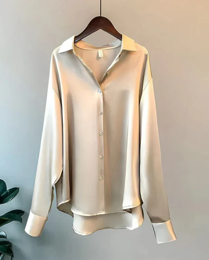 Rhea | Women elegant blouse with button down and relaxed fit