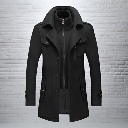 Scott | Thick Winter Coat with High Ribbed Collar