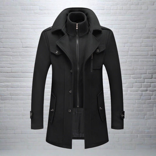 Scott | Thick Winter Coat with High Ribbed Collar