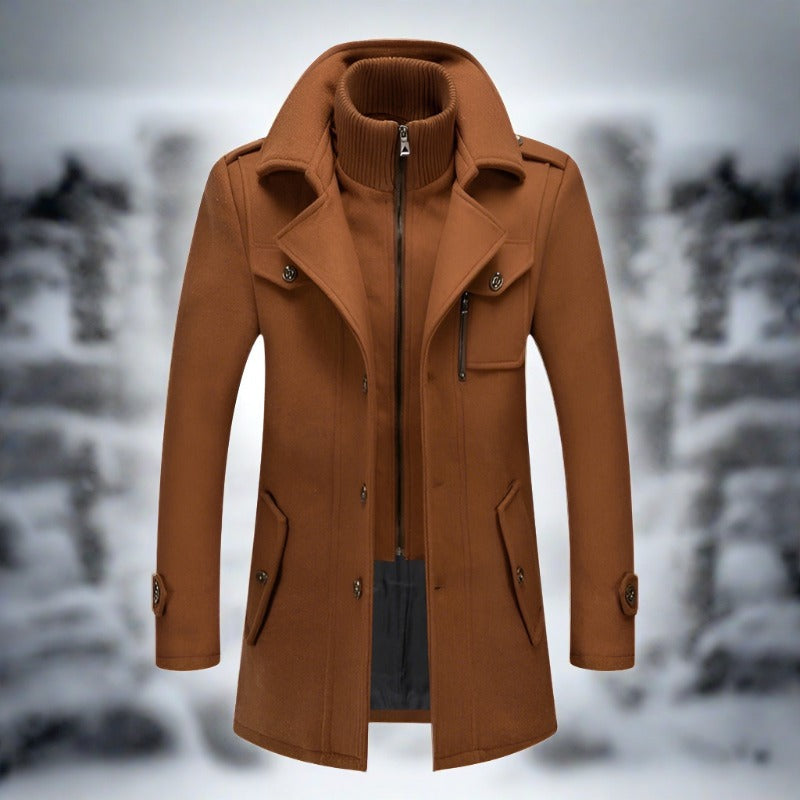 Scott | Thick Winter Coat with High Ribbed Collar