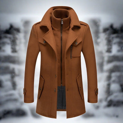 Scott | Thick Winter Coat with High Ribbed Collar