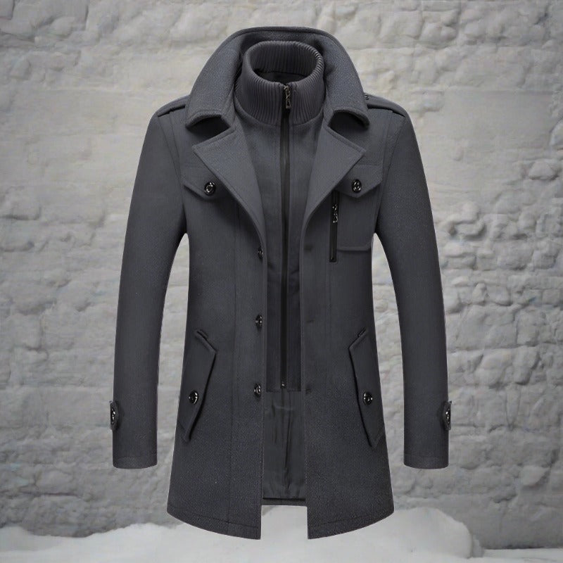 Scott | Thick Winter Coat with High Ribbed Collar