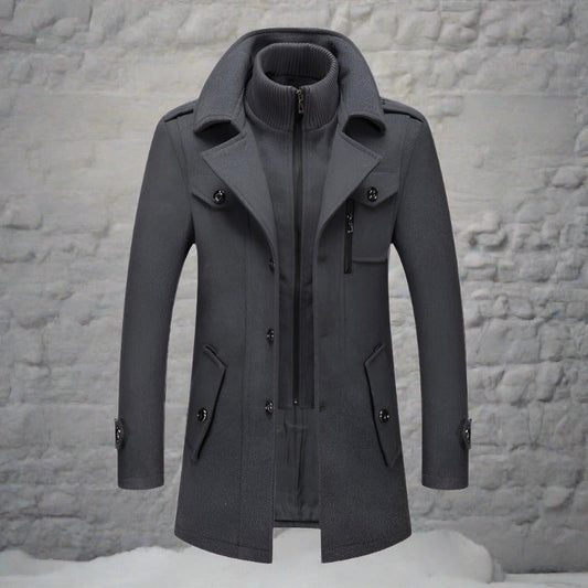 Scott | Thick Winter Coat with High Ribbed Collar