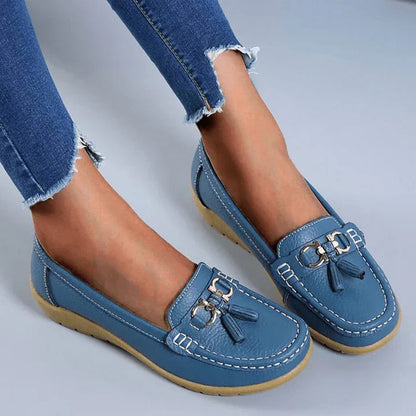Zariah | Women’s cushioned work moccasins with tassel